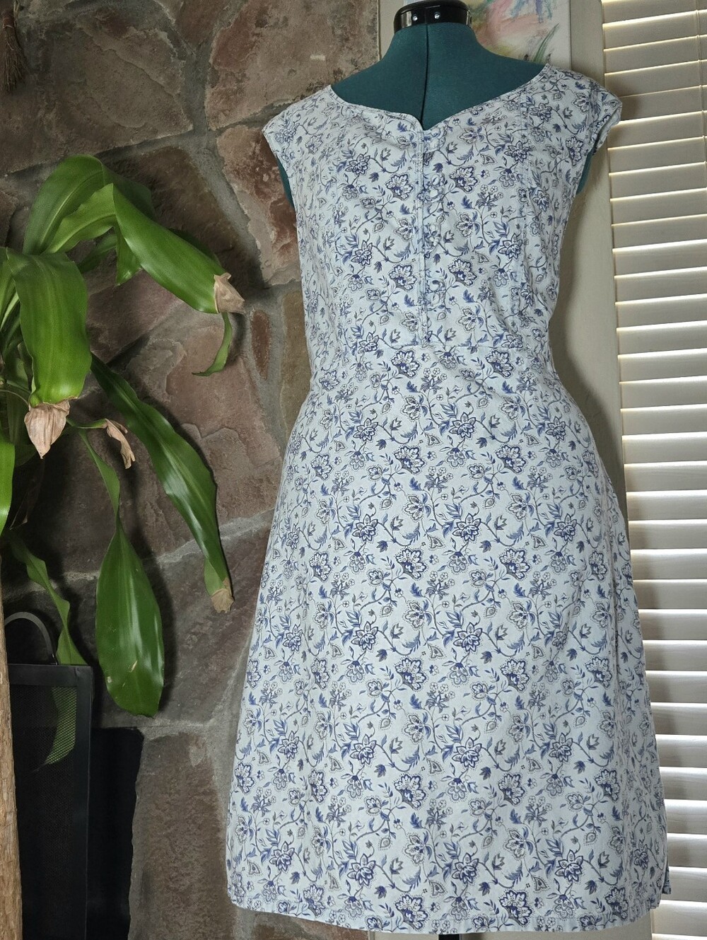 Retro Cotton Floral Dress - Cottagecore x Coastal Cowgirl
